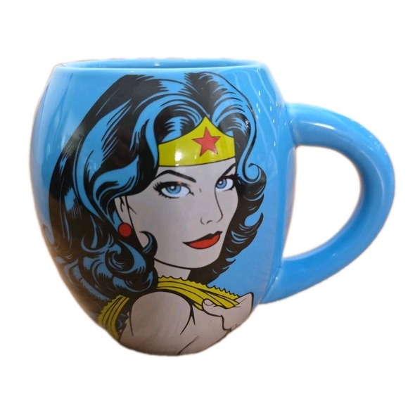 Vandor Other - Wonder Woman MUG DC Comics Blue Oval Vandor Big 18 Oz. Ceramic Cup Superhero